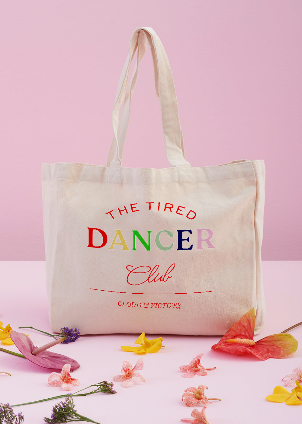 The Tired Dancer Club Organic Cotton Tote Bag - Cloud & Victory